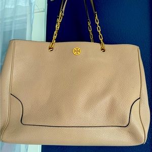 Tory Burch briefcase in dusty rose, excellent condition!